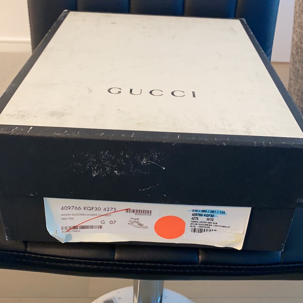 Gucci Men High Top Nylon Guccissima Light/Camelot Size 7 (runs big like an 8.5) - Picture 9 of 9